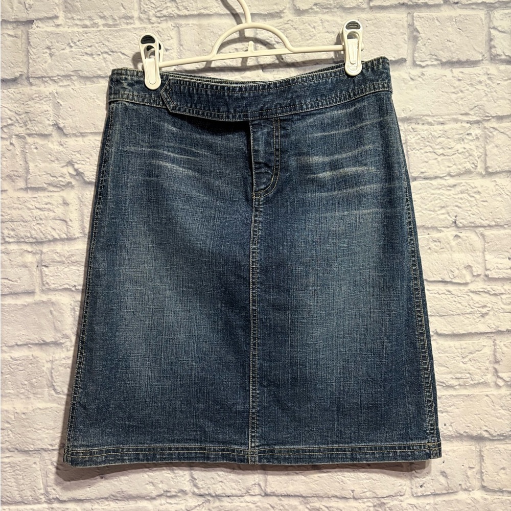 Guess Jeans Denim Mini Skirt Size 28 Dark Wash Stretch Y2K Aesthetic